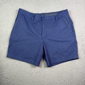 Vineyard Vines Shorts Mens 34 Navy Blue On The Go Chino Performance Athletic 6"
